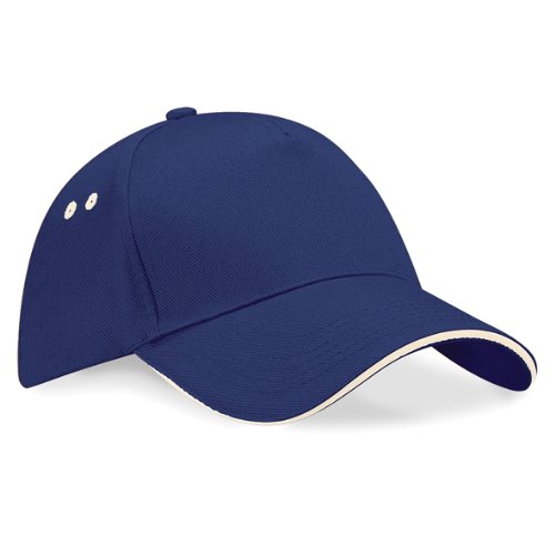 Beechfield Ultimate 5 Panel Cap - Sandwich Peak,verschiedene Farben Einheitsgröße,Französisch Navy/Putty