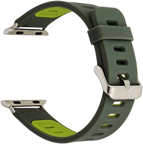 Apple Watch starp , Elespoto for Apple Watch Band Series 1 Series 2 Soft Sports Silicone Bracelet Strap Wristband Replacement Watchband with Quick Release for Apple iWatch Sport Band (black red, 42MM) (cyan green, 38MM)