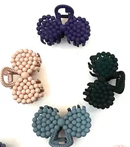 PUCHUZ Designer Plastic Hair Clutcher/Hair Claw Clip for Girls & Women Medium Size Matte clip in Multicolor Pack of 6