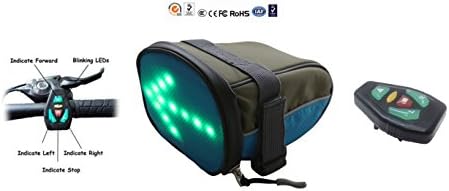 Bicycle Saddle Bag With Rechargeable LED and Remote Controlled Caution LED Turn Signal (4 Mode) (Ocean Blue )