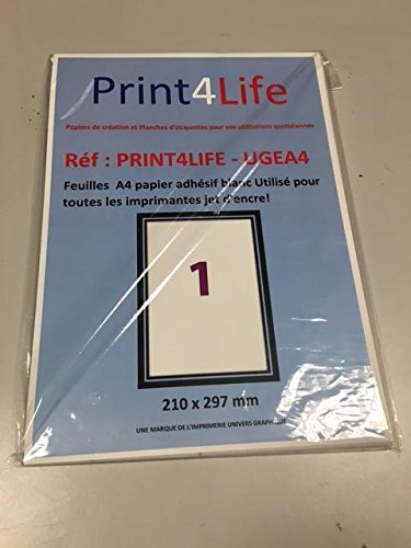 50 Blatt A4 selbstklebendes weißes Papier ;für jeden Tintenstrahldrucker bestens geeignet ! - 2