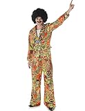 100% Polyester KULTFAKTOR GmbH Hippie-Anzug 60er und 70er Jahre Kostüm bunt L