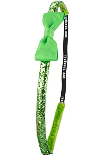 Ivybands Anti-Rutsch Haarband Schleifenhaarband, Grn Glitzer, One size, IVY312