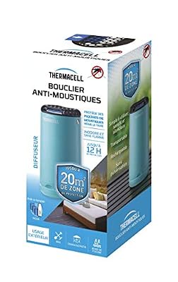 THERMACELL THPATIOBLEU Bouclier Anti-Moustiques-Diffuseur Bleu + Recharge Incluse pour 12H de Protection
