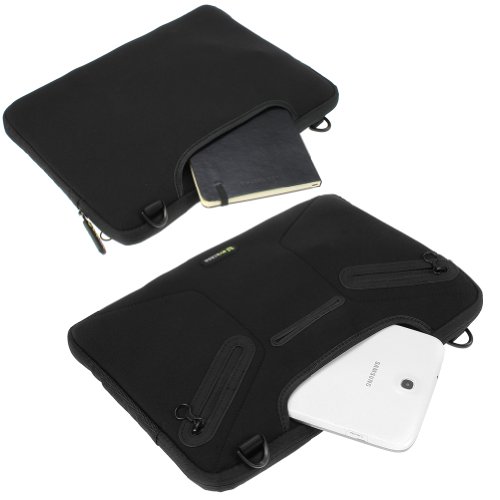 Notebooktasche 13.3 | Evecase 13.3 Zoll Universal Laptop Schutzhülle Aktentasche mit Neopren Außenmaterial, Verdeckbare Griffe, Zubehörfächer für Notebook – Schwarz - 5