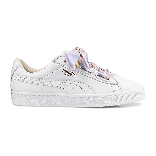 Puma Women's Basket Heart Geo Camo, Whisper White