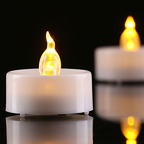 Homemory 12 led flammenlose kerzen, 3.8cm elektrische flackernde batteriebetriebene teelichter, led votivkerzen gelb [Energieklasse A+]… - 2