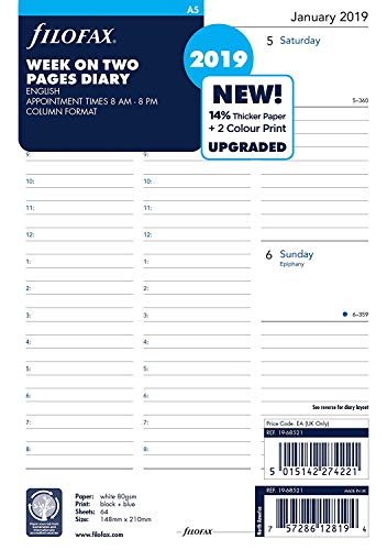 Price comparison product image 2XA5 Week On Two Pages English 2019 Diary