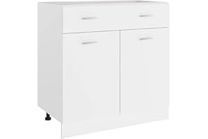 Tidyard Armadio Inferiore,per Cucina,Armadio da Cucina,Mobile da Cucina Salvaspazio,Mobili Cucina Componibili,Mobile Base per Cucina,Armadietti da Cucina Bianco 80x46x81,5 cm in Truciolato