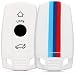 Produktbild kwmobile BMW Autoschlüssel Hülle - Silikon Schutzhülle Schlüsselhülle Cover für BMW 3-Tasten Autoschlüssel (nur Keyless Go) Blau Rot Weiß