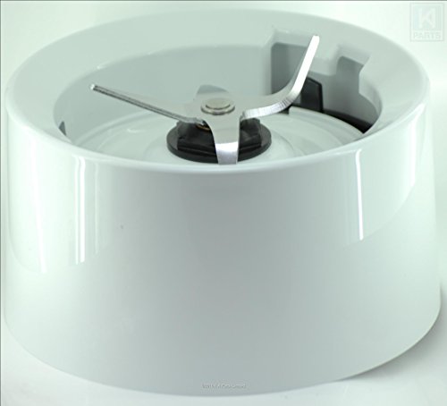 KitchenAid KSB555 Mixer mit Glassockel / Manschette weiß mit Klingen (Schraubversion für KSB555, KSB565 etc.) - 2