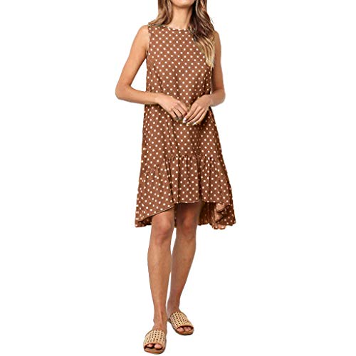 Falda Femenino, Yesmile Maxi Vestidos Suave Lunares Largo Vestido de Mujer de tipo Parte superior del tubo Elegantes Tunica para Boda Fiesta (XL, Caqui)