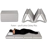 Evergreenweb - Futon-lit, matelas gain de place, pliable en 4 pièces et transformable en pouf, matelas simple 10 cm de haut, couverture, déhoussable, adapté à tous les sommiers, modèle Galaxy, gris