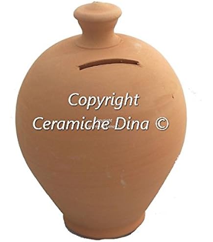 Salvadanaio In Terracotta Artigianale 35 Cm – Vintage Italiano, Regalo Originale, Arredo Rustico E Risparmio Sostenibile