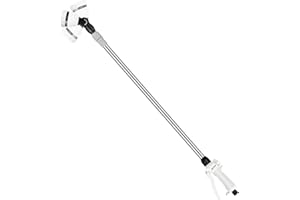 RESTMO Langer Teleskop Gießstab 92-152 cm, Lang Gartenbrause Metall mit 180° schwenkbaren Kopf, 7 Sprühmustern, Durchflusskontrolle, Bewässerung Zauberstab zum Blumenampeln und Sträucher, Weiß