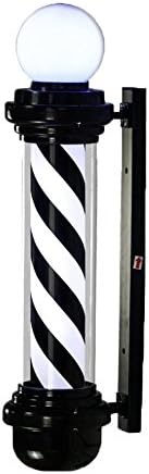 ZYANG 88CM LED Barber Pole Black and White Stripes Rotating Illuminating Waterproof Light Hair Salon Shop Sign Lamp