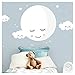 Produktbild Little Deco Wandaufkleber Kinderzimmer Junge Mädchen Mond & Wolken weiß I L - 129 x 7 cm (BxH) I Wandtattoo Babyzimmer selbstklebend Wandsticker Deko DL245