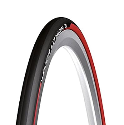 Michelin Lithion3 Pneu de Vélo Route Mixte Adulte, Rouge, 700 x 23C