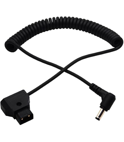 Cavo D-Tap Maschio A DC 5.5x2.5mm – Angolo Retto, Lunghezza 100cm, Per Alimentare DSLR, Monitor E Luci Da Batterie V-Mount/Anton
