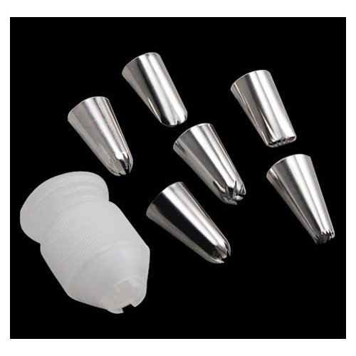 TOOGOO(R) Spritzbeutel Pfeife Tuete Set mit 6 Stahl-Duesen fuer Kueche und Halshalt Handwerk Tortendekoration Baumwolle-Vereisungssahne - 2