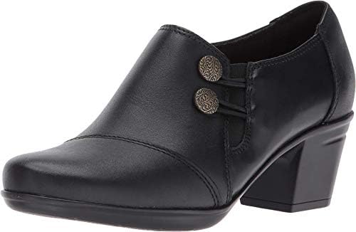 Clarks Emslie Warren, Mocassino Donna, Pelle Nera, 41.5 EU Stretta