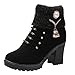 Produktbild WWricotta Damen Stiefeletten Chelsea Boots mit Blockabsatz Profilsohle Flandell Kurzschaft Stiefel Freizeitschuhe Crystal High Heel Martin Stiefel Ankle Boots
