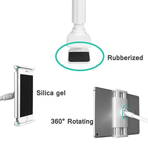 Schwanenhals Handyhalter iPad Stand Handy Clip StÃ¤nder Tablet Halterung, 360 einstellbare Universal Smartphone Halterung (Silber)