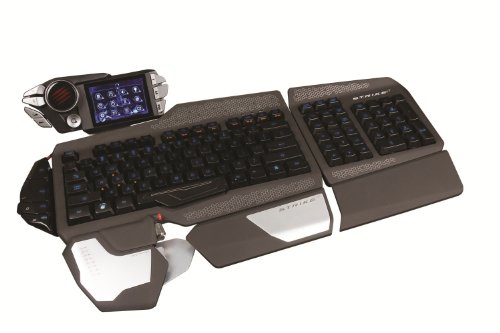 Mad Catz S.T.R.I.K.E.7 - Teclado gaming (pantalla LED, teclas intercambiables, Anti-Ghosting), color negro - Teclado QWERTY Español