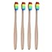 Produktbild Unterbrechen 4 Rainbow Head weicher Zahnbürsten Bambus Griff Zahnbürste Oral Care Werkzeug