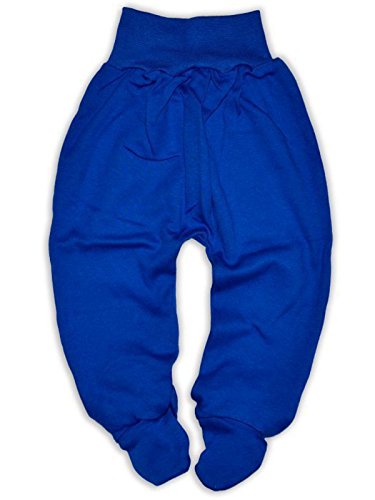 Baby Girls Boys Leggings Trousers With Feet 100% Cotton Jersey (80cm (9-12 Months), Sapphire Blue)
