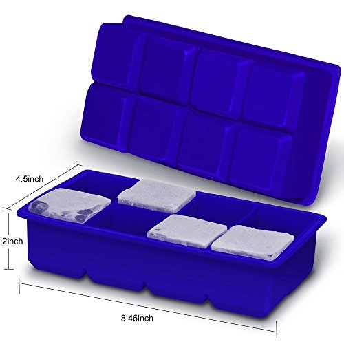 2er Pack Silikon Eiswürfelform für je 8 Eiswürfel，5×5 cm Eiswürfel - 2