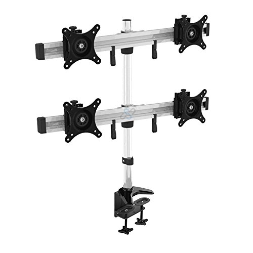 HFTEK® MP240C-L 4 Fach Monitor Halterung Halter Tischhalterung Stand schwenkbar neigbar (MP240C-L)