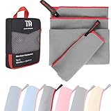 SCHNELLTROCKNEND & HOHE SAUGFÄHIGKEIT - Unsere Mikrofaser Handtücher trocknen bis zu 10x schneller als herkömmliche Frottee Handtücher und nehmen dabei 4x so viel Wasser auf wie das Eigengewicht hoch ist.