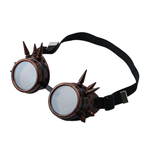 Gusspower Occhiali da sole per Cosplay Weinlese Steampunk, anti-vento e in stile gotico, vittoriano e cyber punk, f