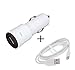 Price comparison product image StarBerry® / HTC Original HTC In-Car Charging Cable CCC120 in White for Data Cable, Car Charger Cable Charger Charging Cable Charger 1000 mAh microUSB Port + Free Screen Cleaner