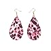Produktbild NYAOLE Big Leopard Ohrringe für Frauen Leichte Pu-Leder Waterdrop Lange Ohrringe Haken Hängen Blatt Baumeln Multicolor Ohr Tropfen für Frauen Mädchen, Rosa
