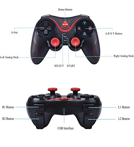 MallTEK Mando Inal  mbrico para Juegos  2 4GHz Bluetooth Game Controller Gamepad Joystick Inal  mbrico con Soporte de Tel  fono para Android Smartphone Xiaomi Huawei Samsung PC Windows PS3 Smart TV etc 