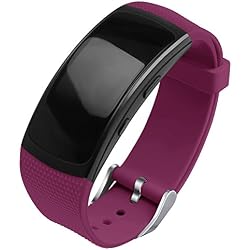 OenFoto Compatible Samsung Gear Fit2 Pro Correa, Fit 2 Pulsera Deportiva Silicona Suave Reemplazo Sport Band para Samsung Gear Fit 2 SM-R360 Smart Watch -Vino Rojo