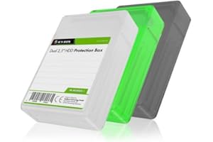 ICY BOX IB-AC6025-3 - Set di 3 dual dischi rigidi da 2,5 pollici, per protezione o archiviazione, impilabili, con scrittura, custodia rigida, multicolore