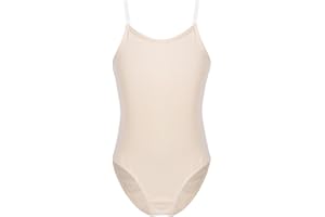 iEFiEL Mädchen Balletttrikot Ballett Body Ballettanzug Kinder mit Spaghettiträgern Turnanzug Tanzbody Unterwäsche (und EIN Paar transparenter Schultergürte)