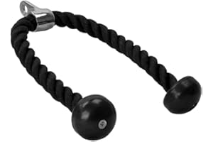 ‎GORILLA SPORTS GORILLA SPORTS® Trizepsseil - 68cm / 85cm / 100cm, mit Drehgelenk, bis 150 kg Belastbar, Schwarz - Trizeps Seil, Kabelzuggriff, Tau Nylon, Kabelzug, Seilzug, Pull Down, Bizeps Seil, Kraftstation