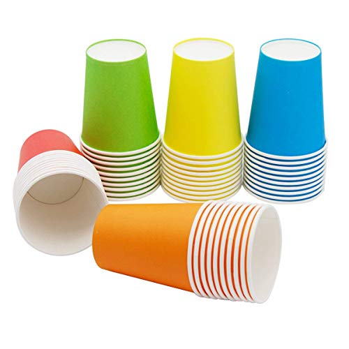 Kail bicchieri usa e getta di carta per feste o progetti fai-da-te (colori assortiti, confezione da 50, bicchieri da 207 ml)