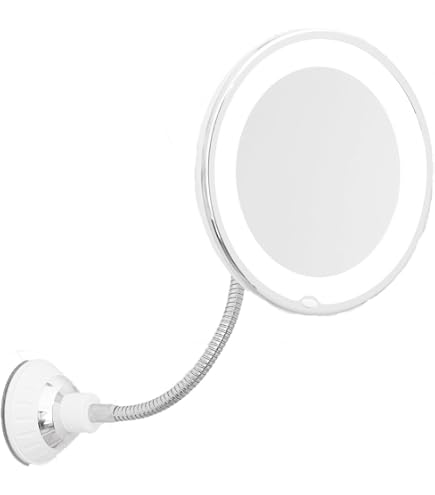 Robofun 1X/20X Miroir Grossissant Lumineux, Miroir Maquillage Lumineux, 3 Couleurs de Lumière, et Luminosité Réglable de 20% à 100%, Miroir de Voyage - 2500mAh