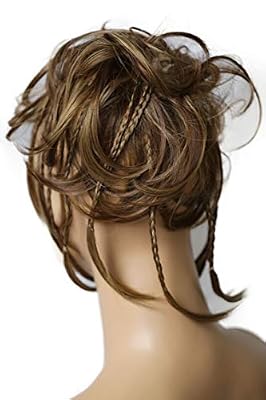 PRETTYSHOP XXL Postiche Cheveux En Caoutchouc Chouchou Chignons VOLUMINEUX Bouclés Ou Chignon Décoiffé mélange blond marron # 33AH16A G23D