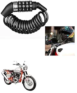 Znee Smart Motorbike & Bicycle Lock 4 Digit Password Anti-Theft Bike Lock Cycling Helmet Code Combination Security Cable Lock for Royal Enfield Bullet Trials 350