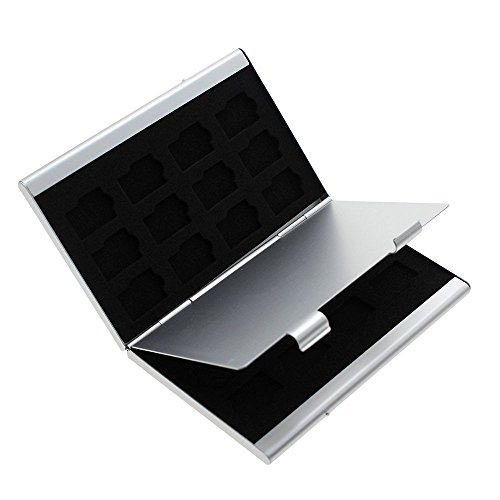 Preisvergleich Produktbild 1 Aluminium TF Speicherkartenhalter Micro-SD-Kartenspiel Veranstalter Aufbewahrungskoffer 24 Silber