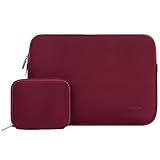 HSEOK Housse pour MacBook Air 13' & 14' Dell/Ausu/Acer/HP/Toshiba/Lenovo, Pochette Mac Waterproof & Legere, [Dimension Intérieure:34,5 x 24,5 cm]-Vin Rouge