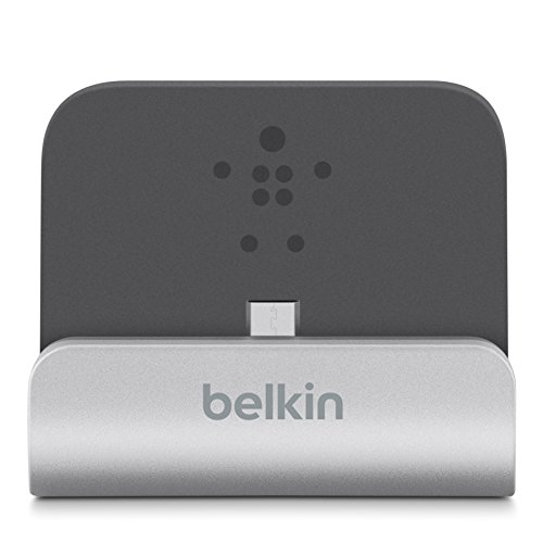 Belkin PowerHouse Sync-/Lade-Dock (Micro-USB-Anschluss, geeignet fÃ¼r Smartphones, Samsung Galaxy S7/S7 Edge, Samsung Galaxy S6/S6 Edge, Nokia Lumia, u.a.) silber
