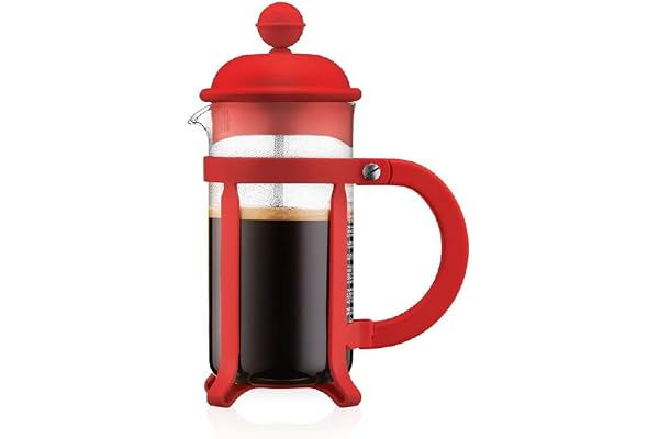 Bodum 1903-294 Java Cafetière à Piston 3 Tasses Verre Rouge 7.5 x 13.5 x 18.9 cm