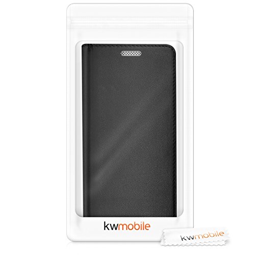 kwmobile Funda para ZTE Axon 7 Mini - Carcasa para m  vil de  Cuero sint  tico  - Case  Plegable  en  Negro 